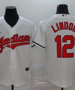 Francisco Lindor #12 2020 Mlb White Jersey A8