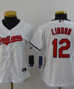 Francisco Lindor #12 2020 Mlb White Womens Jersey
