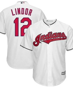 Francisco Lindor Cleveland Indians Home Big And Tall Cool Base Player Jersey - White