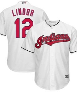 Francisco Lindor Cleveland Indians Home Big And Tall Cool Base Player Jersey - White Color