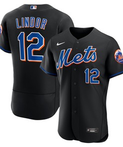 Francisco Lindor New York Mets 2022 Alternate Authentic Player Jersey - Black Mlb