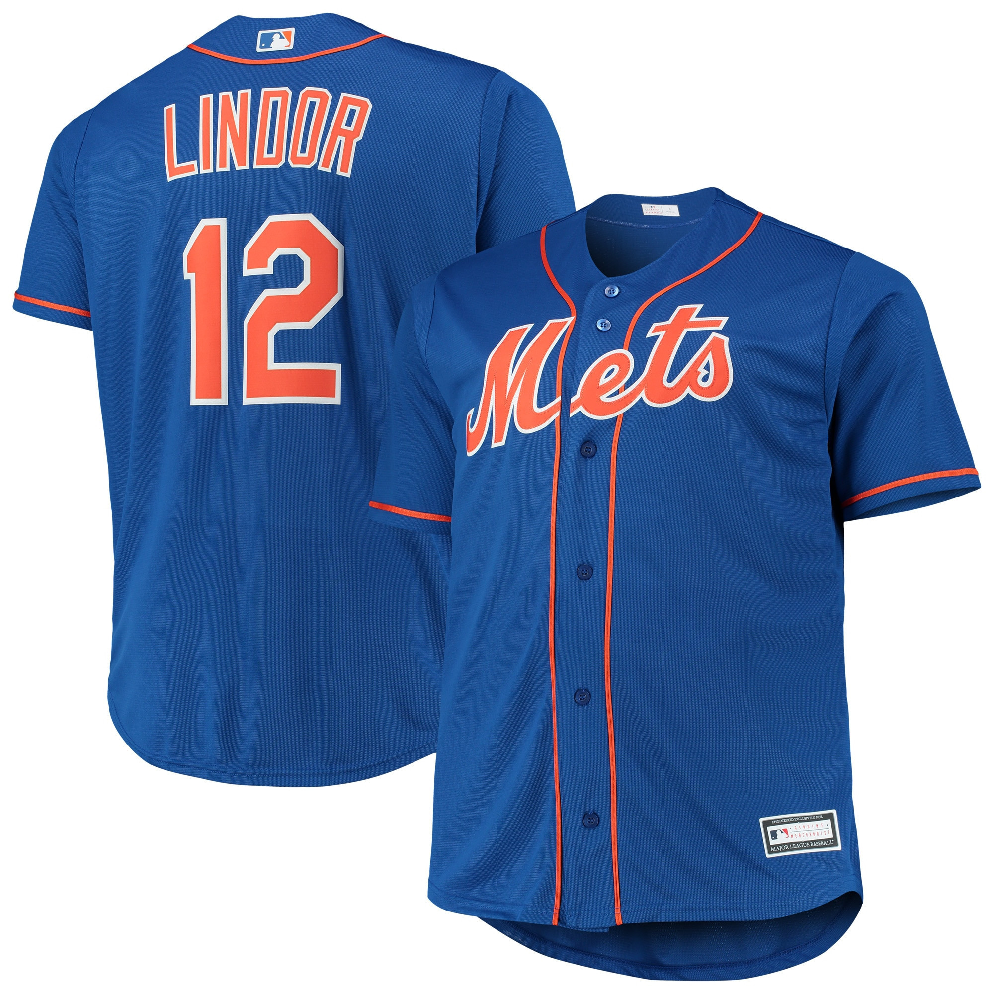 Francisco Lindor New York Mets Big & Tall Replica Player Jersey - Royal Mlb