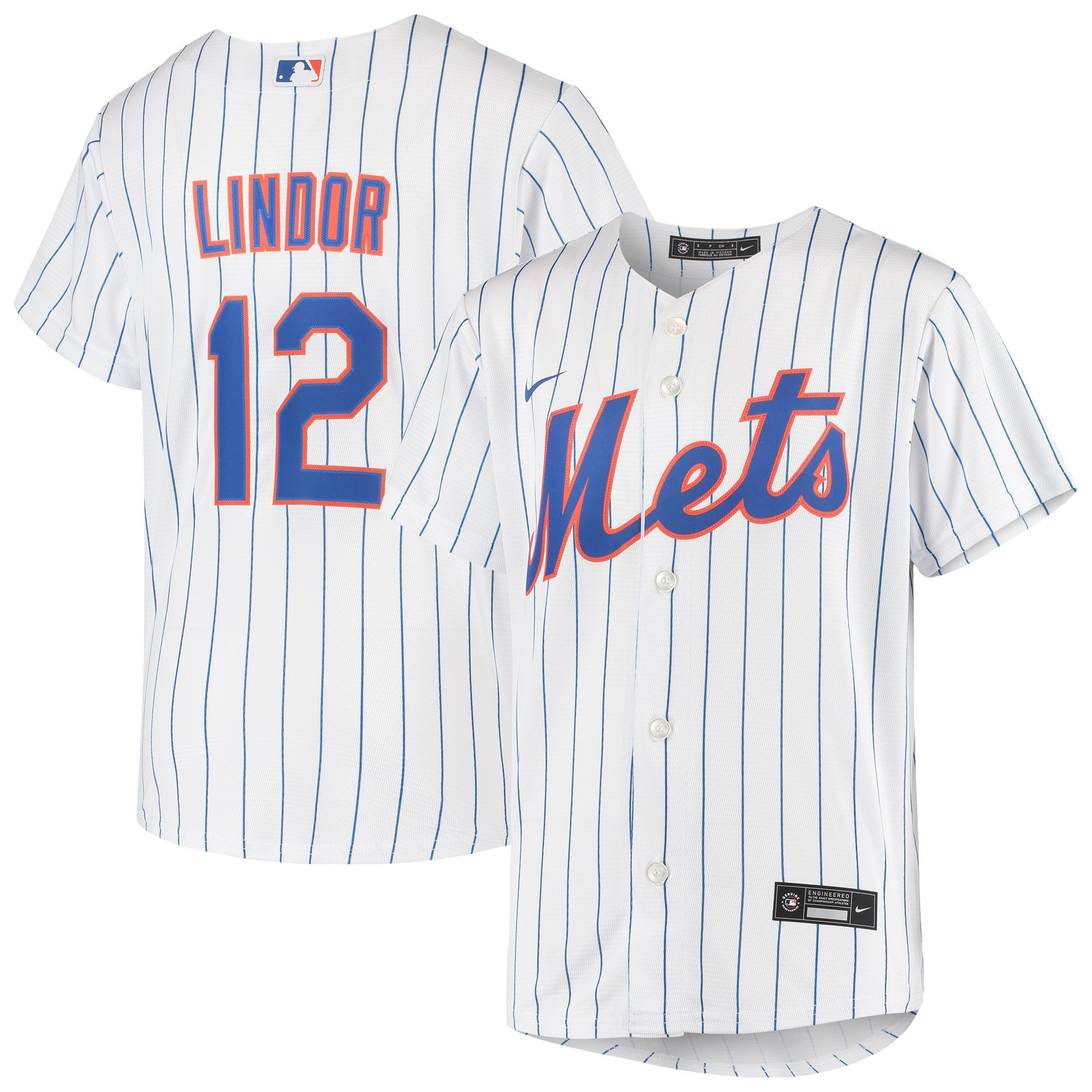 Francisco Lindor New York Mets Home Replica Player Jersey - White/royal Mlb