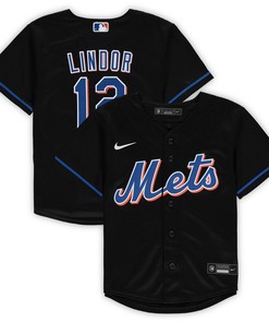 Francisco Lindor New York Mets Preschool Alternate Replica Player Jersey - Black Mlb