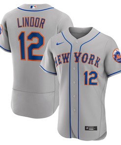 Francisco Lindor New York Mets Road Authentic Player Jersey Gray Mlb
