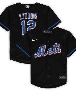 Francisco Lindor New York Mets Toddler Alternate Replica Player Jersey - Black Mlb Ver 1