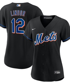 Francisco Lindor New York Mets Womens 2022 Alternate Replica Player Jersey - Black Mlb