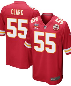 Frank Clark 55 Kansas City Chiefs Super Bowl LVII Champions 3 Stars Men Game Jersey - Red