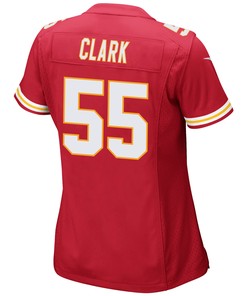 Frank Clark 55 Kansas City Chiefs Super Bowl LVII Champions 3 Stars Women Game Jersey - Red
