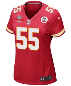 Frank Clark 55 Kansas City Chiefs Super Bowl LVII Champions 3 Stars Women Game Jersey - Red