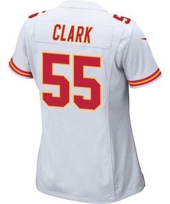 Frank Clark 55 Kansas City Chiefs Super Bowl LVII Champions 3 Stars Women Game Jersey - White