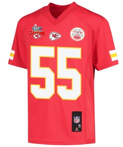 Frank Clark 55 Kansas City Chiefs Super Bowl LVII Champions 3 Stars Youth Game Jersey - Red
