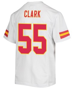 Frank Clark 55 Kansas City Chiefs Super Bowl LVII Champions 3 Stars Youth Game Jersey - White
