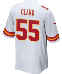Frank Clark 55 Kansas City Chiefs Super Bowl LVII Champions Men Game Jersey - White