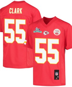 Frank Clark 55 Kansas City Chiefs Super Bowl LVII Champions Youth Game Jersey - Red