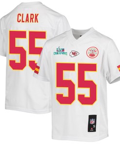 Frank Clark 55 Kansas City Chiefs Super Bowl LVII Champions Youth Game Jersey - White