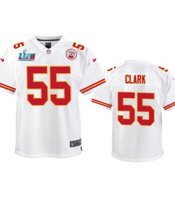 Frank Clark 55 Kansas City Chiefs Super Bowl LVII Game Jersey - Youth White