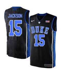 Frank Jackson 15 Duke Blue Devils Elite Basketball Men Jersey - Black Blue