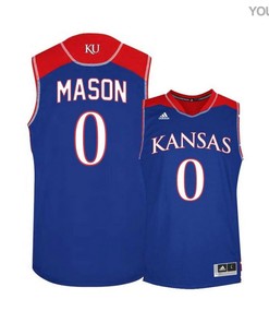 Frank Mason 0 Kansas Jayhawks Basketball Youth Jersey - Blue