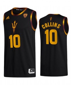 Frankie Collins 10 Arizona State Sun Devils Black Jersey 2022-23 College Basketball