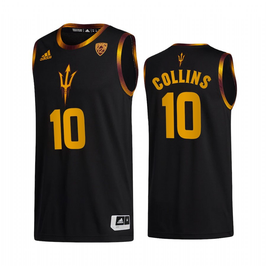 Frankie Collins 10 Arizona State Sun Devils Black Jersey 2022-23 College Basketball