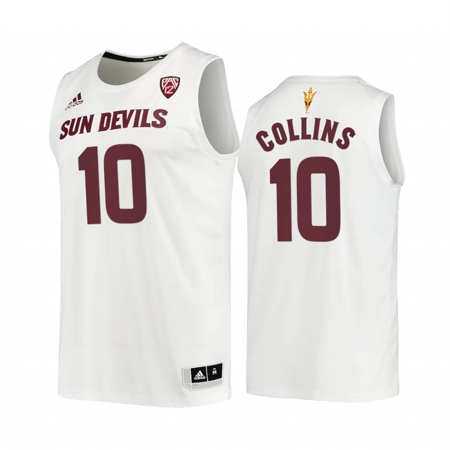 Frankie Collins 10 Arizona State Sun Devils Uniform Jersey 2022-23 College Basketball White
