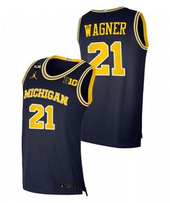 Franz Wagner 21 Michigan Wolverines College Basketball BLM Men Jersey - Navy
