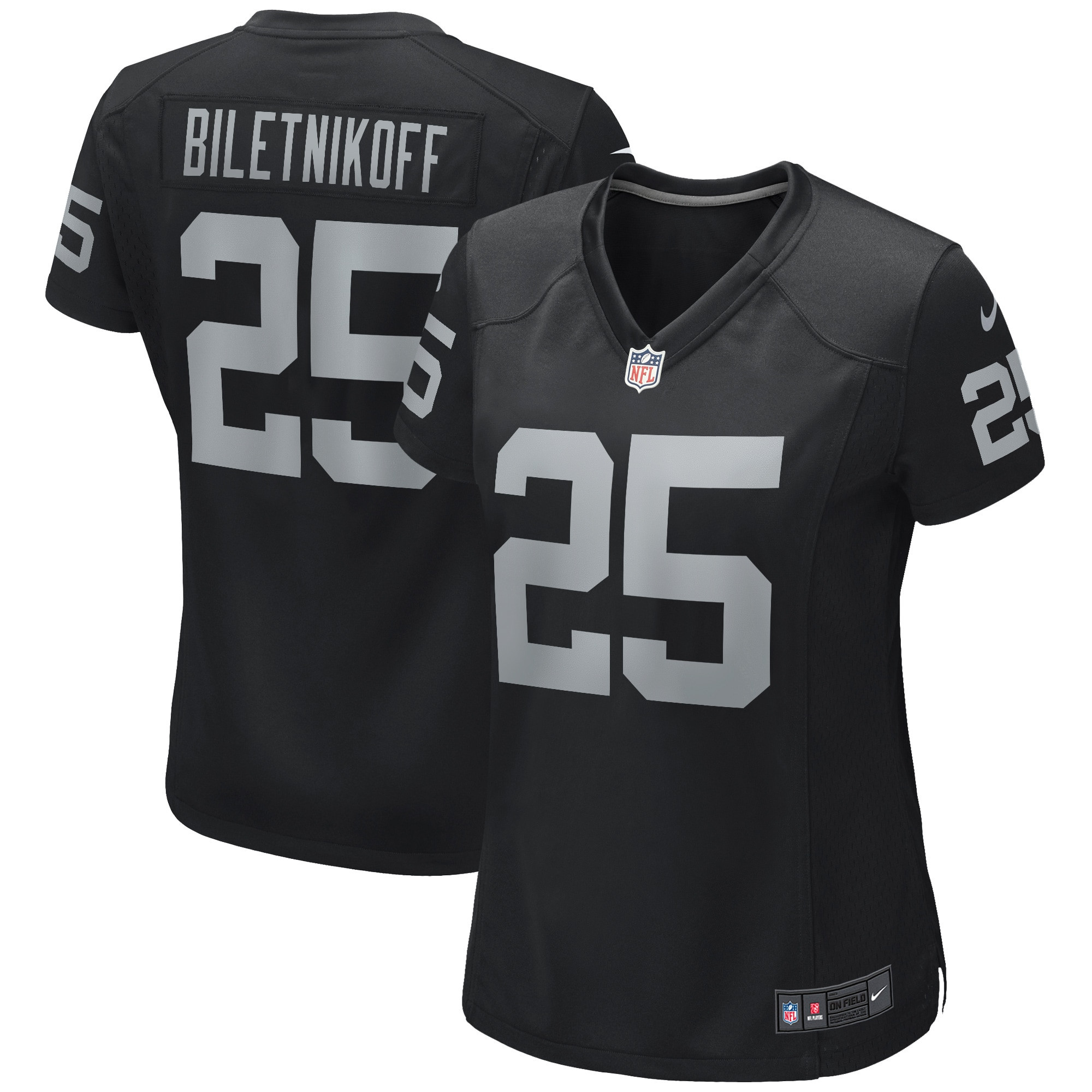 Fred Biletnikoff Las Vegas Raiders Womens Game Retired Player Jersey - Black Nfl