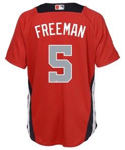 Freddie Freeman National League Majestic Youth 2018 Mlb All-star Game Home Run Derby Player Jersey - Red