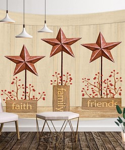 Fresh Simple Faith Family Friends Star Shower Curtain Bathroom Decor
