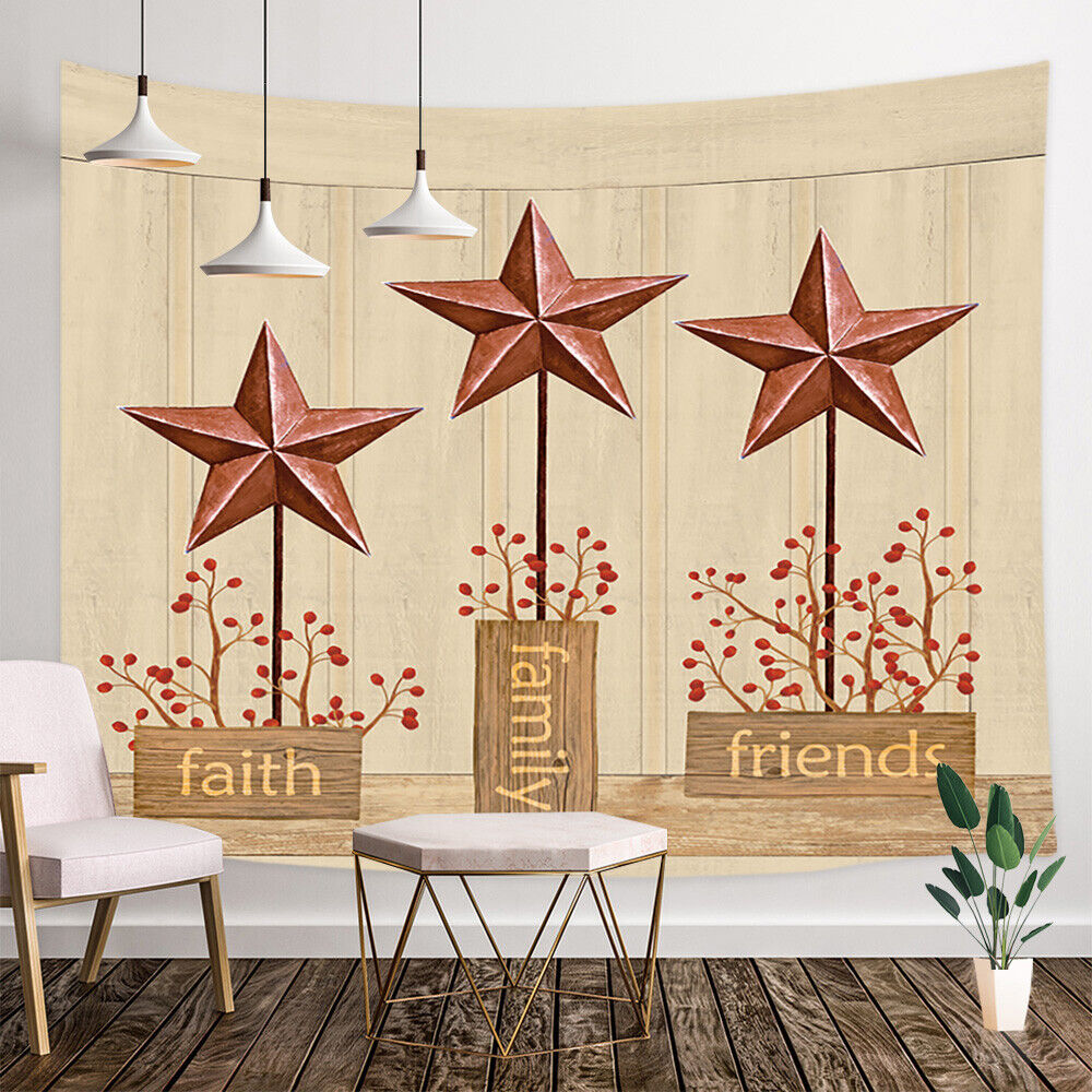 Fresh Simple Faith Family Friends Star Shower Curtain Bathroom Decor