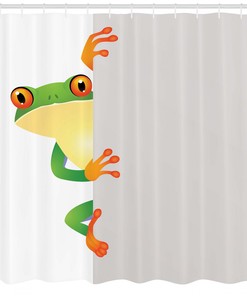 Frog Prince African Shower Curtain with Reptile Print for Whimsical Bathroom Decor