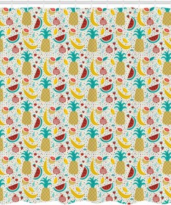 Fruits Abstract Graphic Shower Curtain for Kitchen and Bathroom Decor