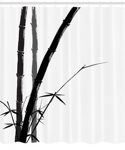 Fun Frog Print Shower Curtain with Bamboo Jungle Trees for Bathroom Decor
