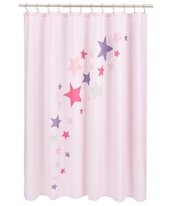 Fun & Playful Pink Stars Shower Curtain - Microfiber Bathroom Decor 