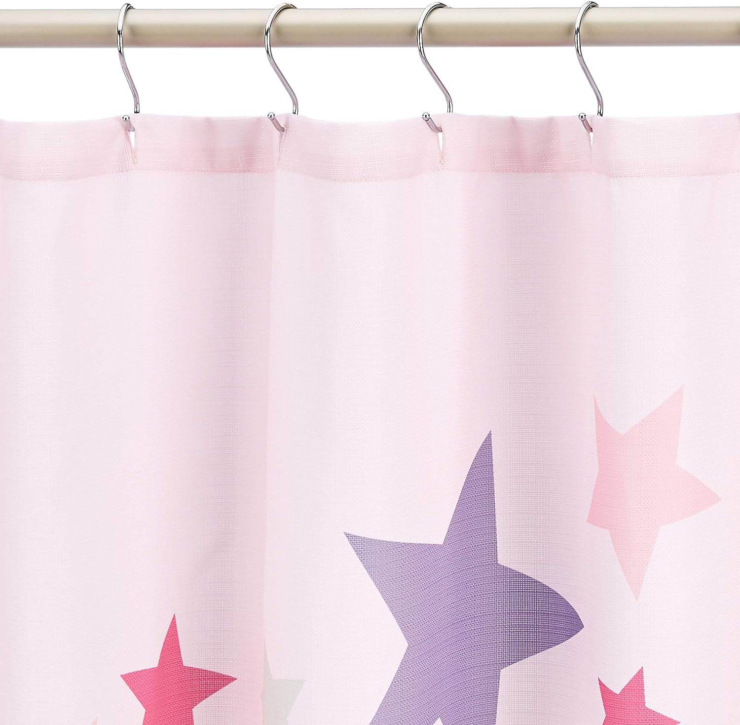 Fun & Playful Pink Stars Shower Curtain - Microfiber Bathroom Decor