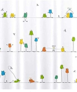 Funny Frog Shower Curtain Heavy Duty Waterproof Fabric Bathroom Liner