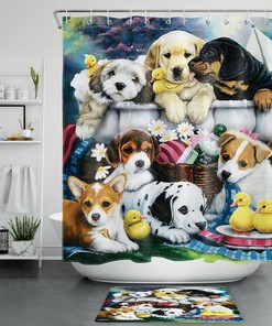 Funny Pet Dog Shower Curtain for a Cute and Quirky Bathroom Decor