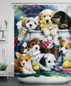 Funny Pet Dog Shower Curtain for a Cute and Quirky Bathroom Decor