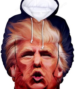 Funny Portrait Donald Trump Style 1 3D Hoodie Zip Hoodie