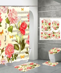 Garden Flowers Shower Curtain with Waterproof Fabric | Bathroom Decor