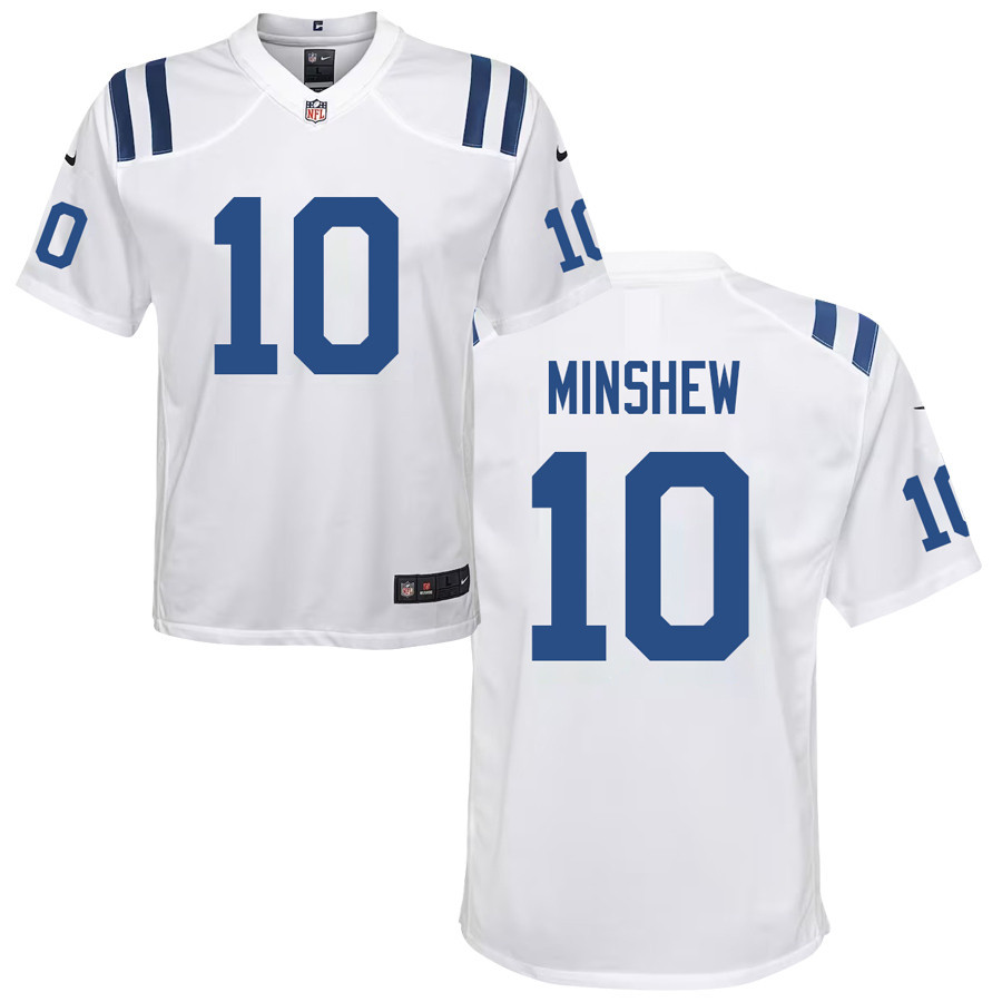 Gardner Minshew 10 Indianapolis Colts Youth Game Jersey - White
