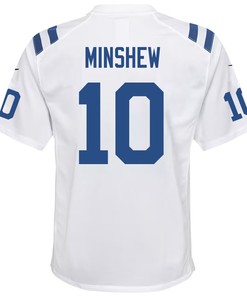 Gardner Minshew 10 Indianapolis Colts Youth Game Jersey - White