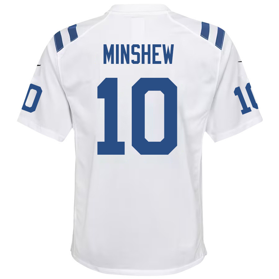 Gardner Minshew 10 Indianapolis Colts Youth Game Jersey - White