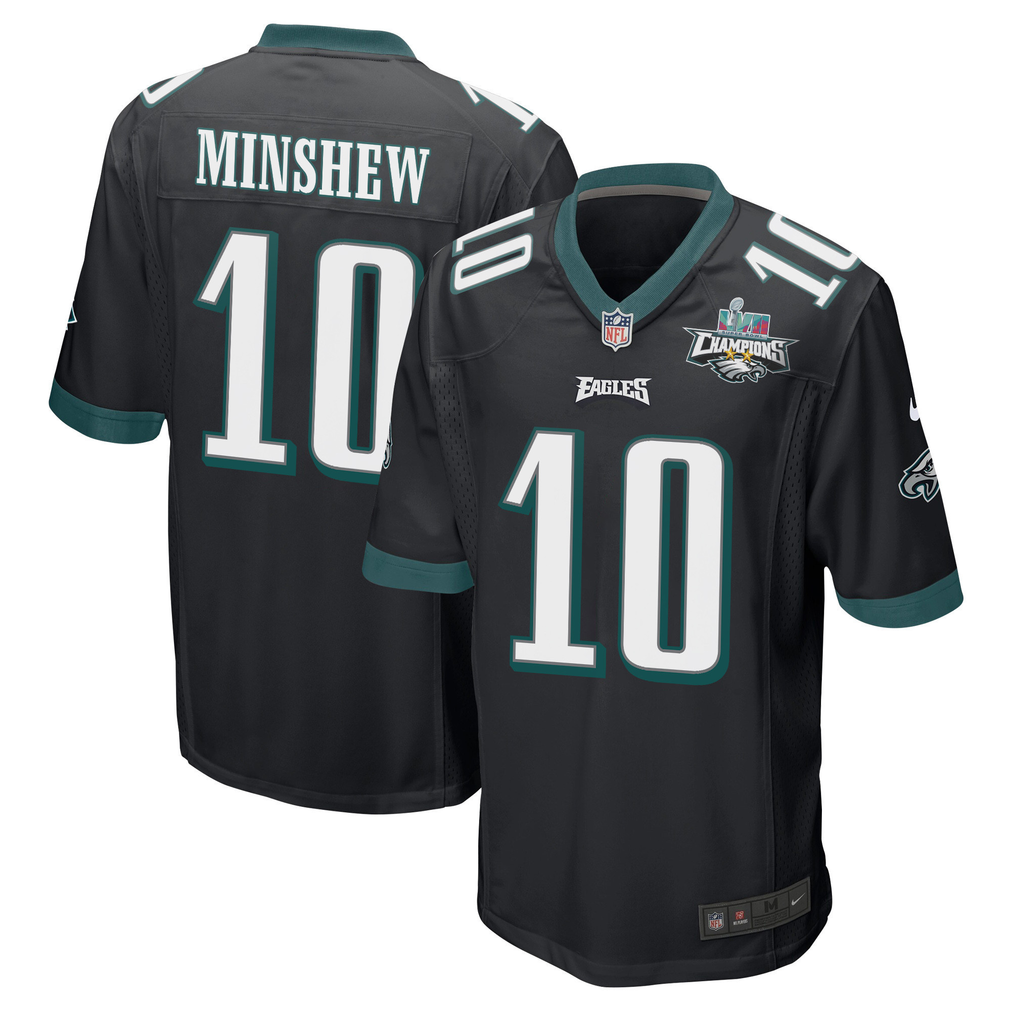 Gardner Minshew 10 Philadelphia Eagles Super Bowl LVII Champions 2 Stars Men Game Jersey - Black