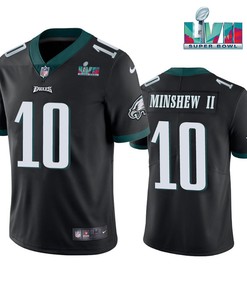 Gardner Minshew 10 Philadelphia Eagles Super Bowl LVII Vapor Limited Men Jersey - Black
