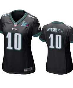 Gardner Minshew II 10 Philadelphia Eagles Super Bowl LVII Black Game Jersey - Women