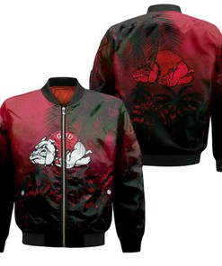 Gardner-Webb Runnin’ Bulldogs Bomber Jacket Coconut Tree Tropical Grunge - NCAA