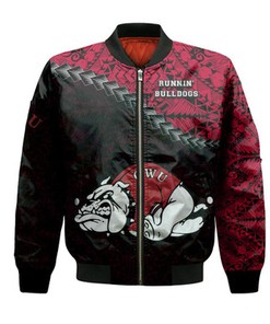 Gardner-Webb Runnin’ Bulldogs Bomber Jacket Grunge Polynesian Tattoo- NCAA