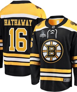 Garnet Hathaway 16 Boston Bruins Stanley Cup 2023 Playoffs Patch Home Breakaway Men Jersey - Black